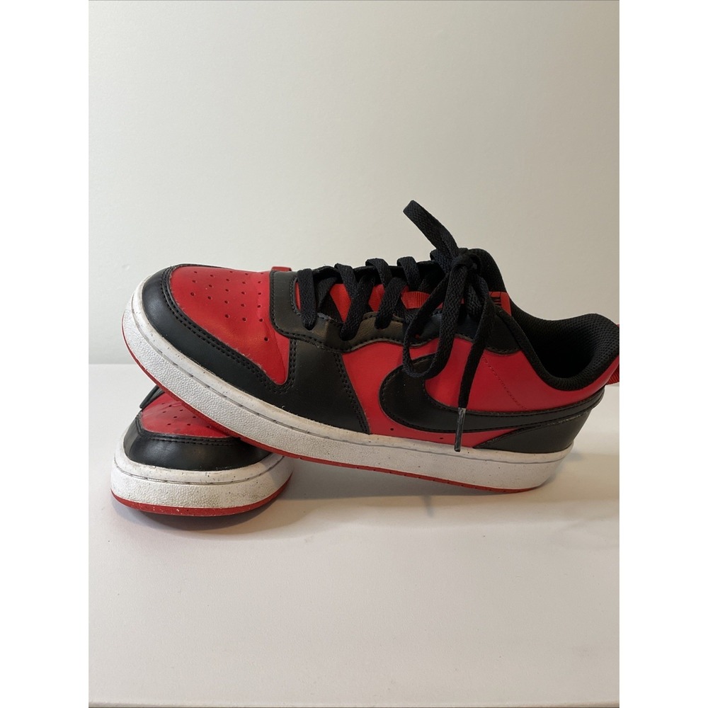 Nike Court Borough Low‎ Recraft Boys 6Y Black Red Sneakers